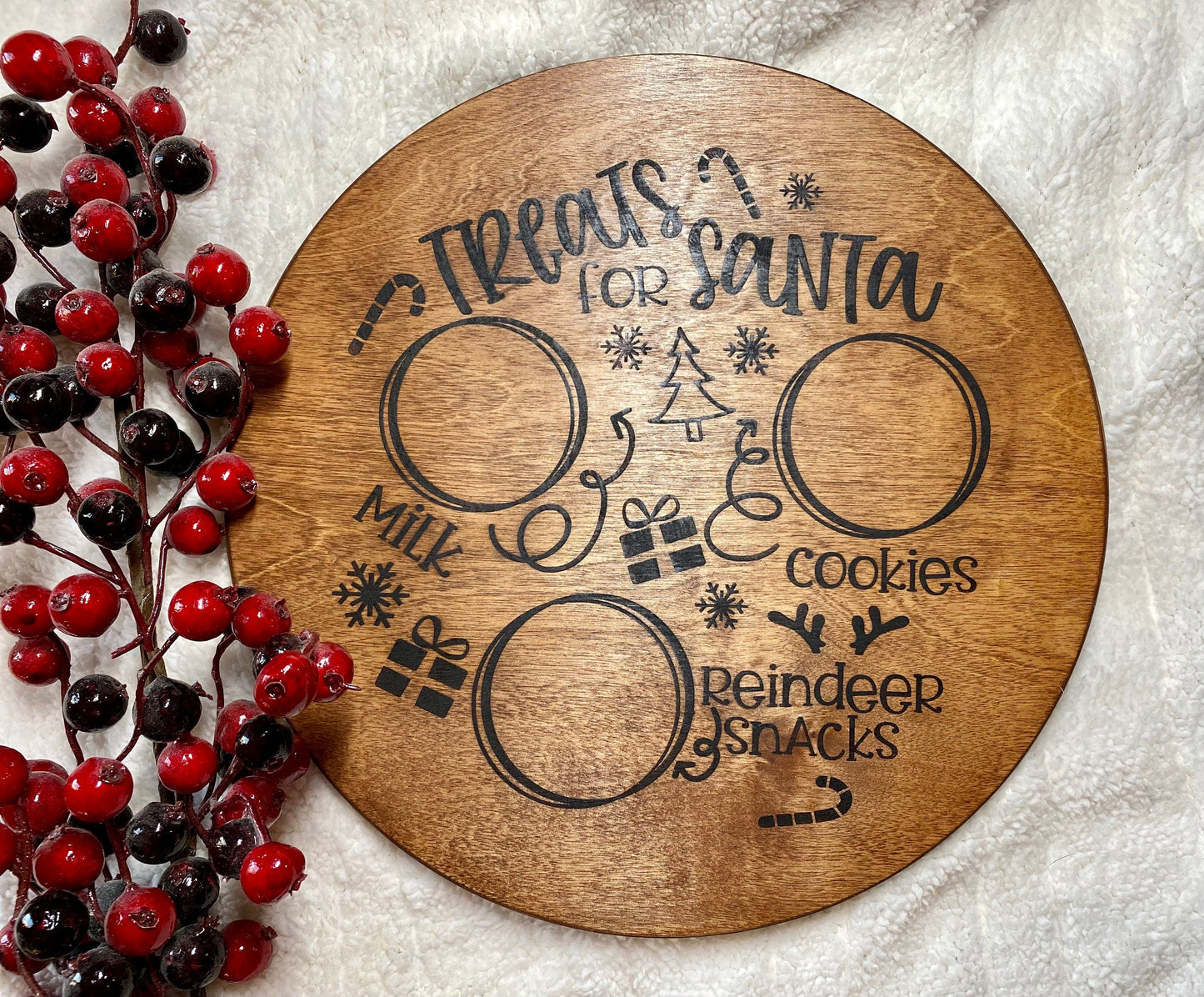 Dear Santa Plate, Treats for Santa, Holiday Plate, Christmas Kitchen